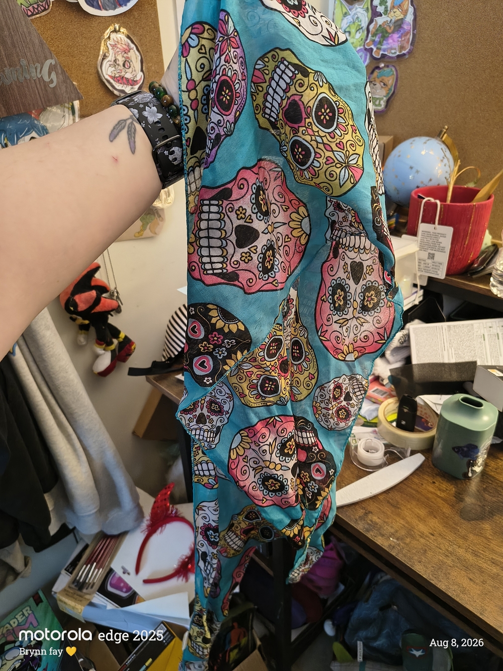 Amazon Turquoise Day of the Dead Asymmetrical Skull Print Skirt